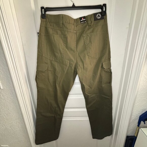 Airwalk Mens Olive Green Cargo Pants. Flat Front Casual Plants Size 34X32 NEW - Picture 3 of 3